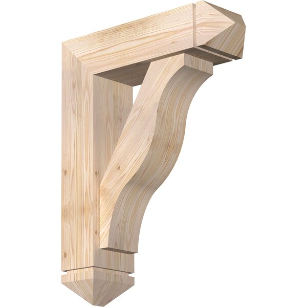 Ekena Millwork Funston Arts and Crafts Smooth Bracket w/ Offset Brace, Douglas Fir, 7 1/2"W x 26"D x 34"H BKT0806X26X34FST03SDF - main